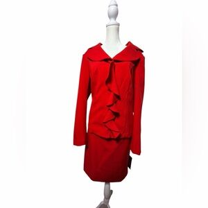 Emily Red Skirt Suit | 2-Piece Jacket & Skirt | Size 14 | NWT